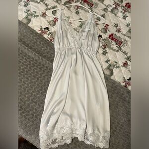 White lace slip dress